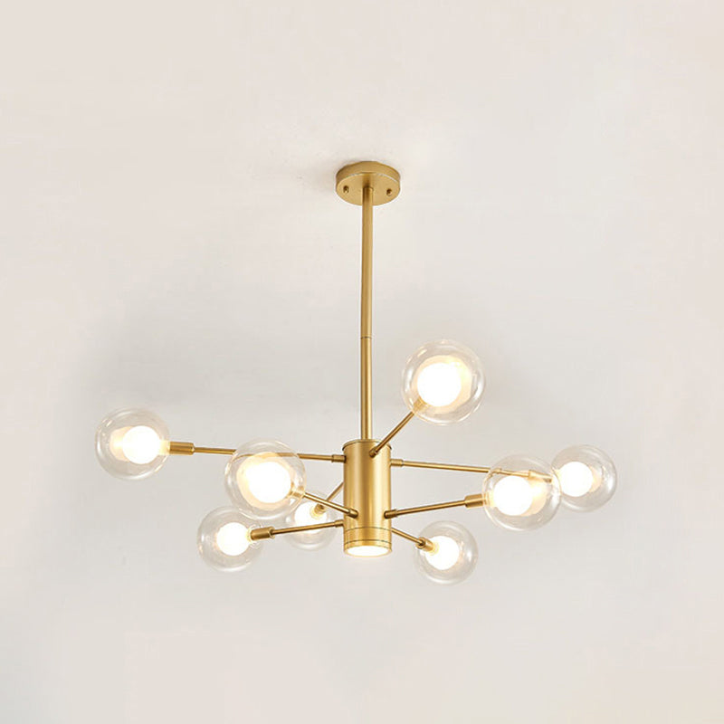 Electra - Modern Globe Suspension Hanging Pendant Light Style Corridor Clear Glass Chandelier In