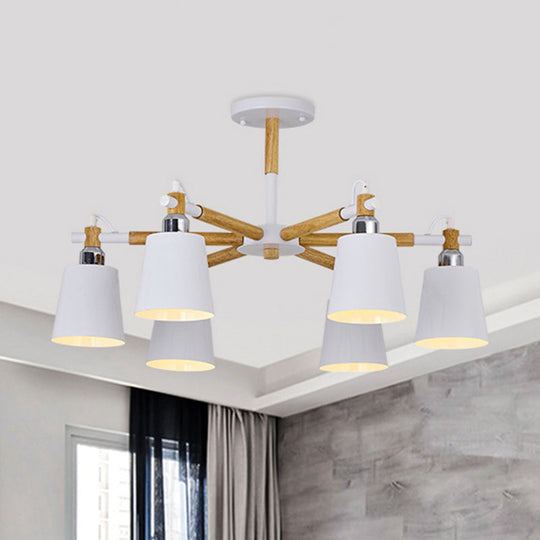 Cã©Lia - Modern Dining Room Pendant Lamp Wooden Minimalism Hanging Light With Downward Metal