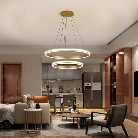 Gianfar - 16 + 24 2 - Tiered Gold Led Chandelier With Diamond Stripes Shade