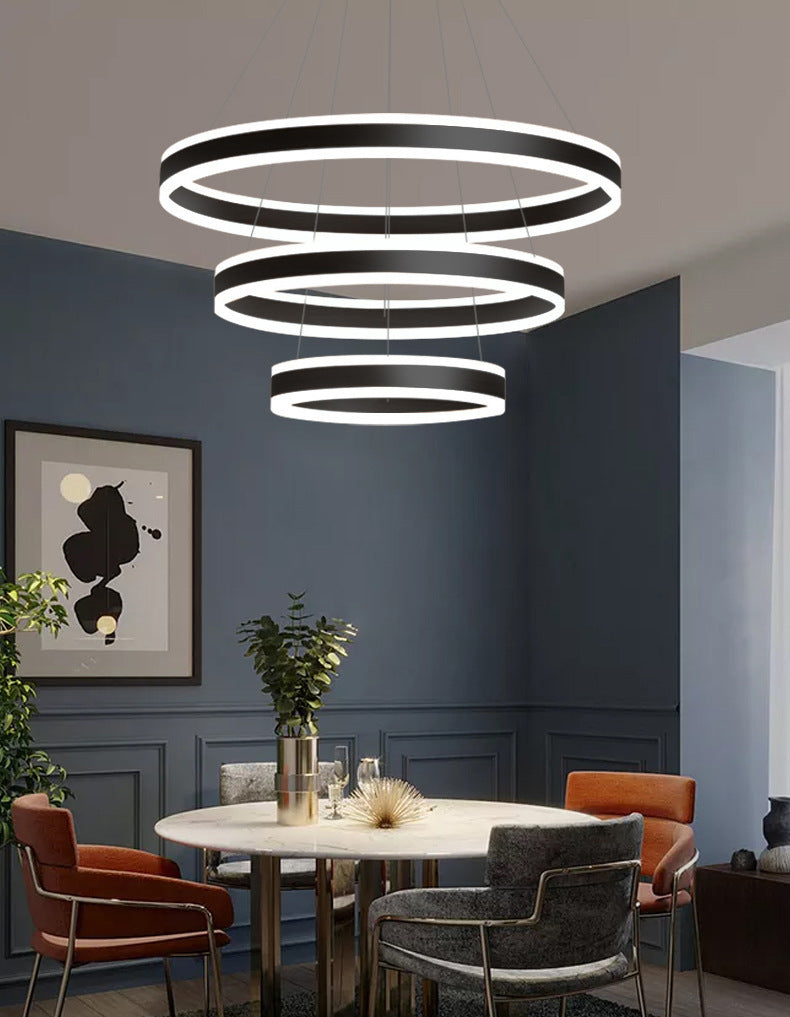 Francesca - Modern 23.6 + 31.5 + 39.3 Diameter 3 - Tiered Led Chandelier Aluminum Ring - Shaped