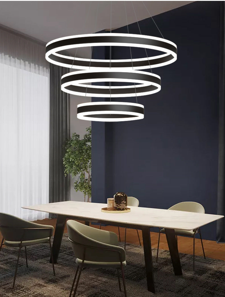 Francesca - Modern 23.6 + 31.5 + 39.3 Diameter 3 - Tiered Led Chandelier Aluminum Ring - Shaped