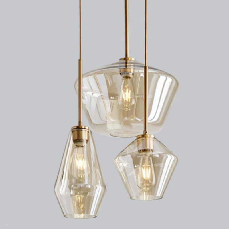 Cup - Shape Minimalist Pendant Lighting Fixture With Glass Shade