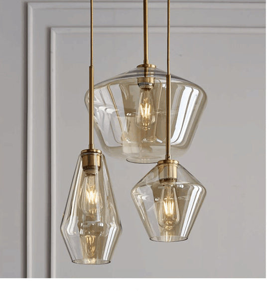 Cup - Shape Minimalist Pendant Lighting Fixture With Glass Shade