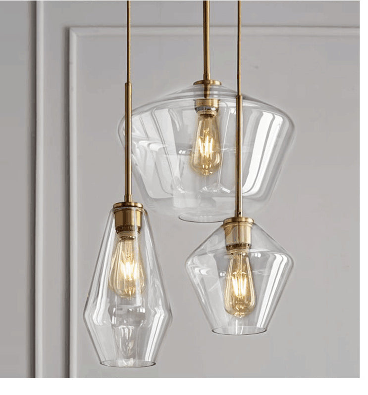 Cup - Shape Minimalist Pendant Lighting Fixture With Glass Shade