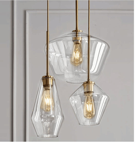 Cup - Shape Minimalist Pendant Lighting Fixture With Glass Shade