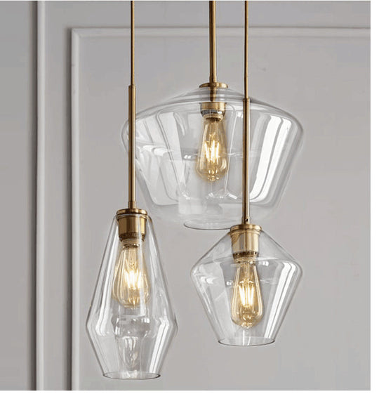 Cup - Shape Minimalist Pendant Lighting Fixture With Glass Shade