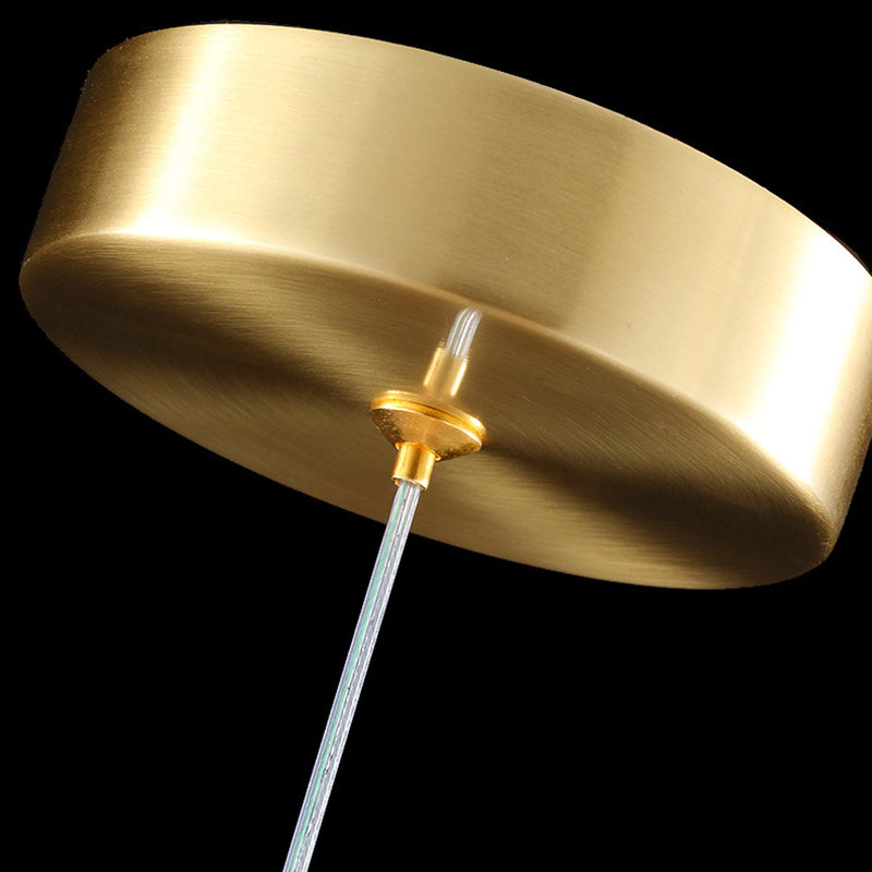 Contemporary Gold Crystal Stone - Shaped Pendant Light Fixture With Down Lighting For A Modern Touch
