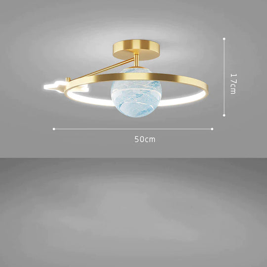 Simple Ceiling Lamp For Home Light In The Bedroom Luxury Planet Children’s Room Gold / A White Light