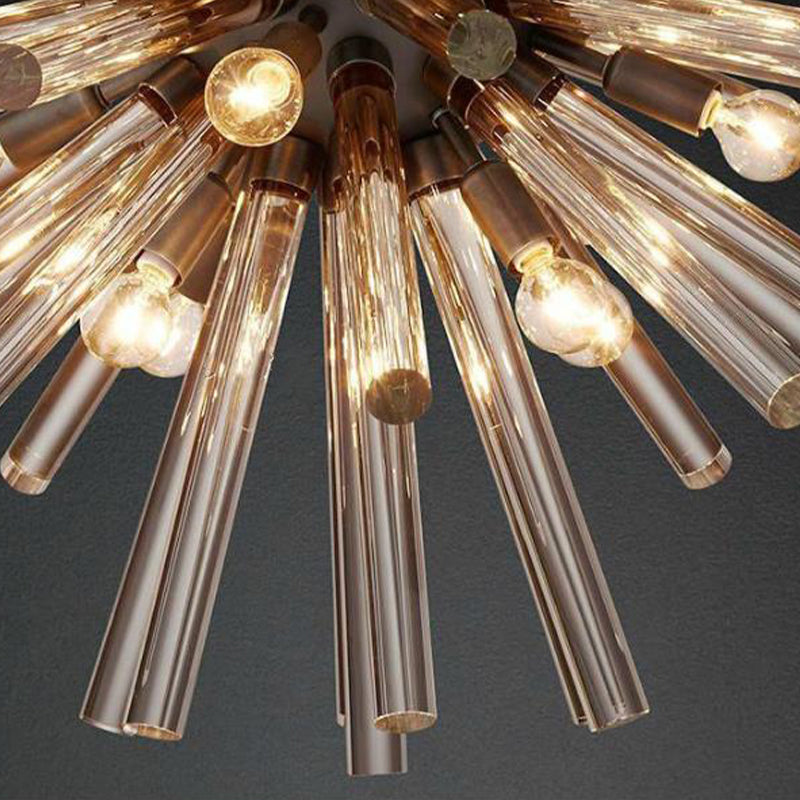 9 - Bulb Living Room Chandelier Lighting Modern Brass Pendant Light Fixture With Starburst Beveled