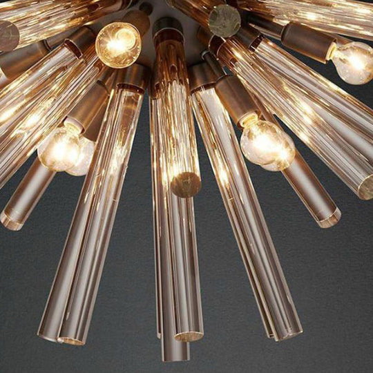 9 - Bulb Living Room Chandelier Lighting Modern Brass Pendant Light Fixture With Starburst Beveled