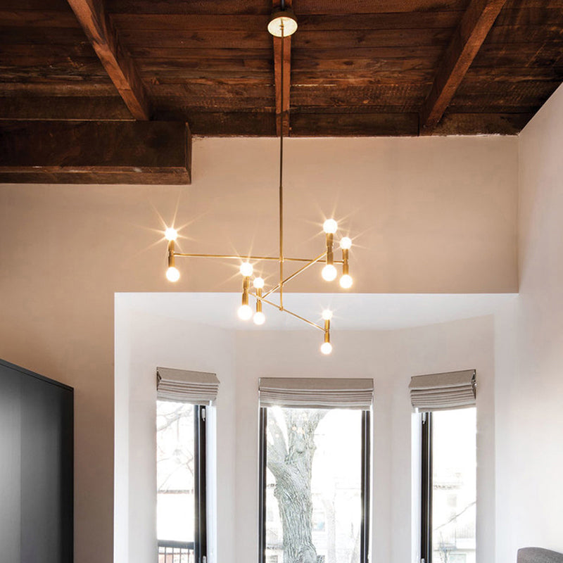 Modern Gold 12 - Light 3 - Tier Metal Hanging Chandelier Lamp Kit For Bedroom Pendant Lighting