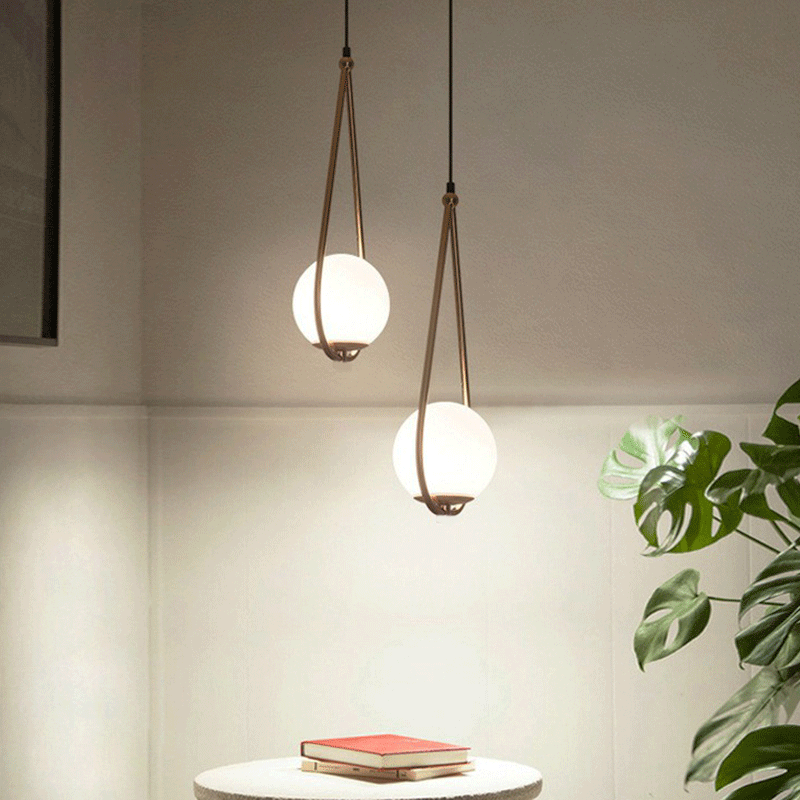 Viviana - Metal Teardrop Hanging Ceiling Light Minimalism 1 Bulb Brass Finish Drop Pendant With
