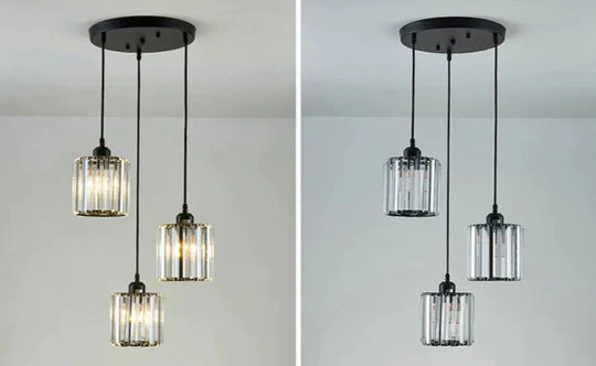 Nordic Led Pendant Lights Crystal Industrial Light For Bar Dining Table Bedroom Modern Living Room