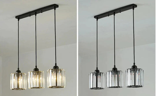 Nordic Led Pendant Lights Crystal Industrial Light For Bar Dining Table Bedroom Modern Living Room