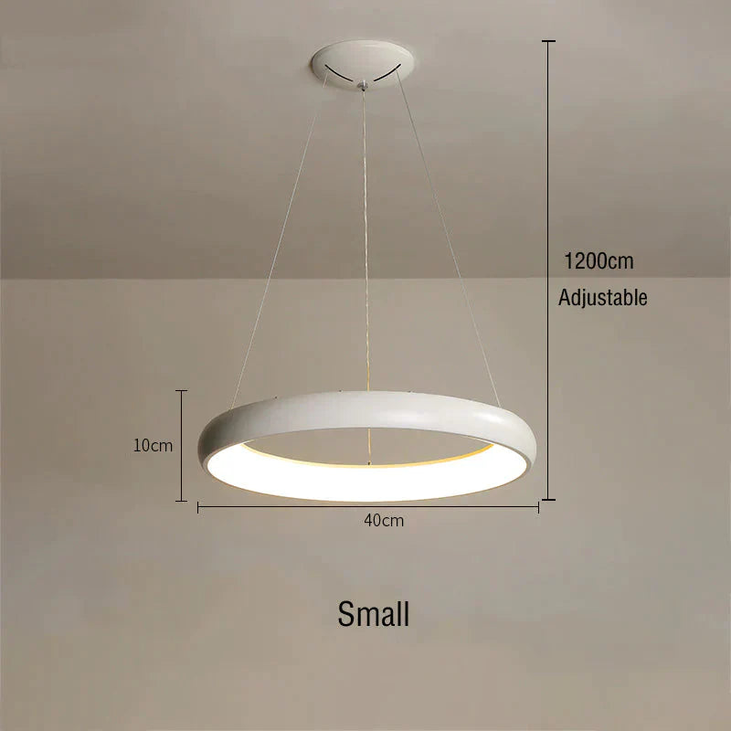 Black Simple Acrylic Ring Pendant White / Small Neutral Light
