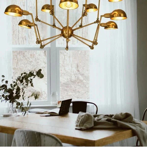 Retro Loft Spider Pendant Light Led E27 Industrial Novelty Golden Hanging Lamp For Living Room