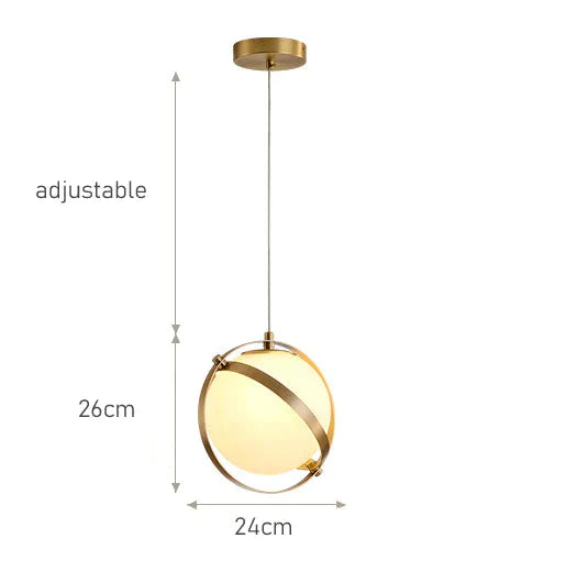 Creative Simple Spherical Nordic Chandelier Copper / Without Bulb Pendant