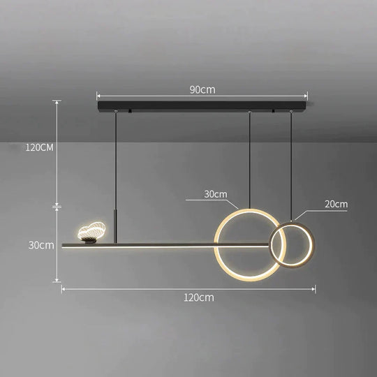 Butterfly Chandelier Simple Modern Dining Room Lamp Luxury Designer Long Table Nordic Bar Black /
