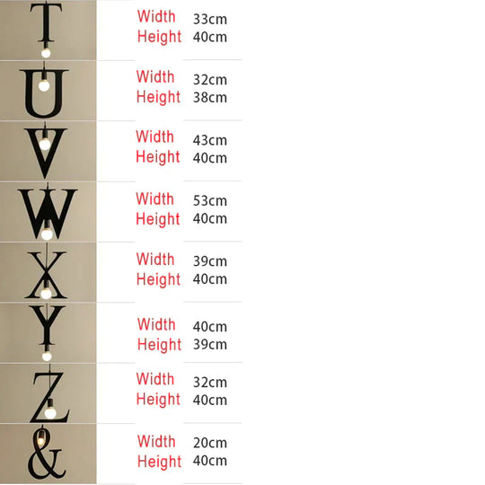Pendant Lights Modern Kitchen Lamp Dining Living Room Shop Capital Alphabet Letter