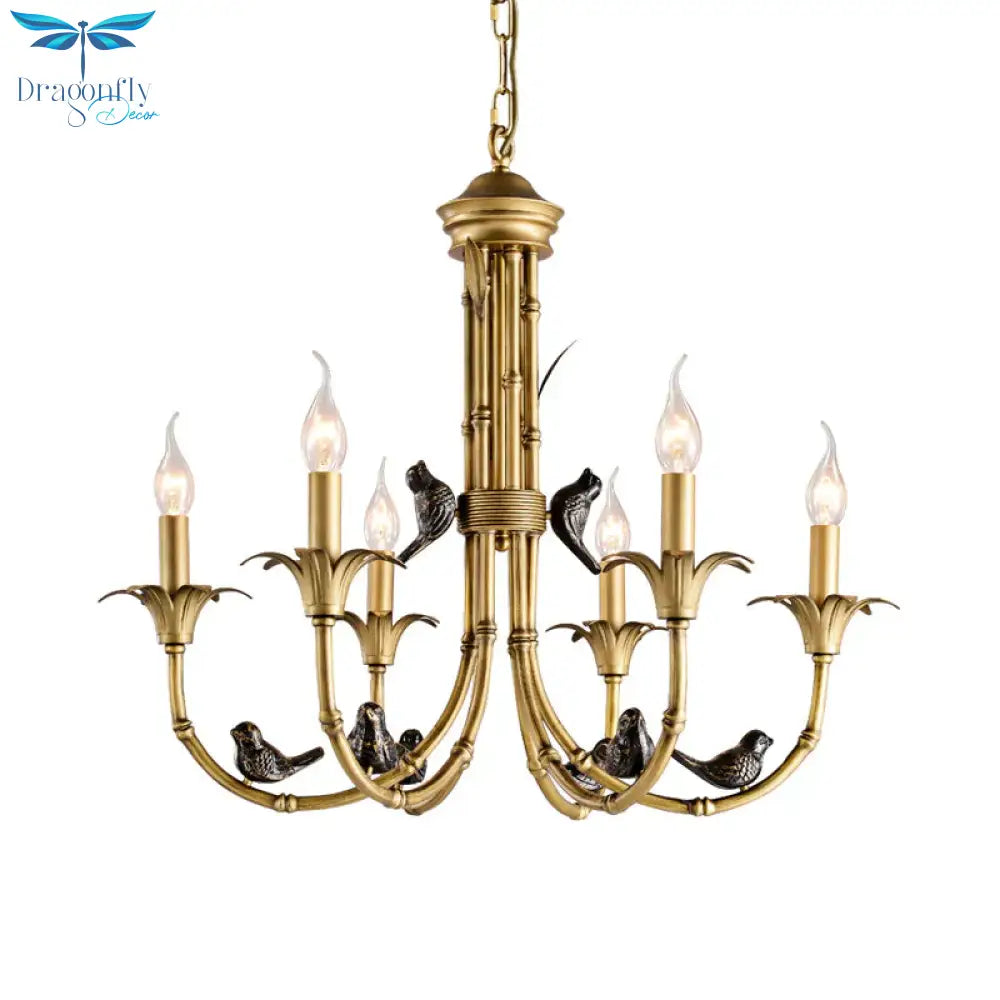 3/6/8 Lights Candelabra Ceiling Chandelier Rustic Brass Metal Pendant Lighting For Living Room
