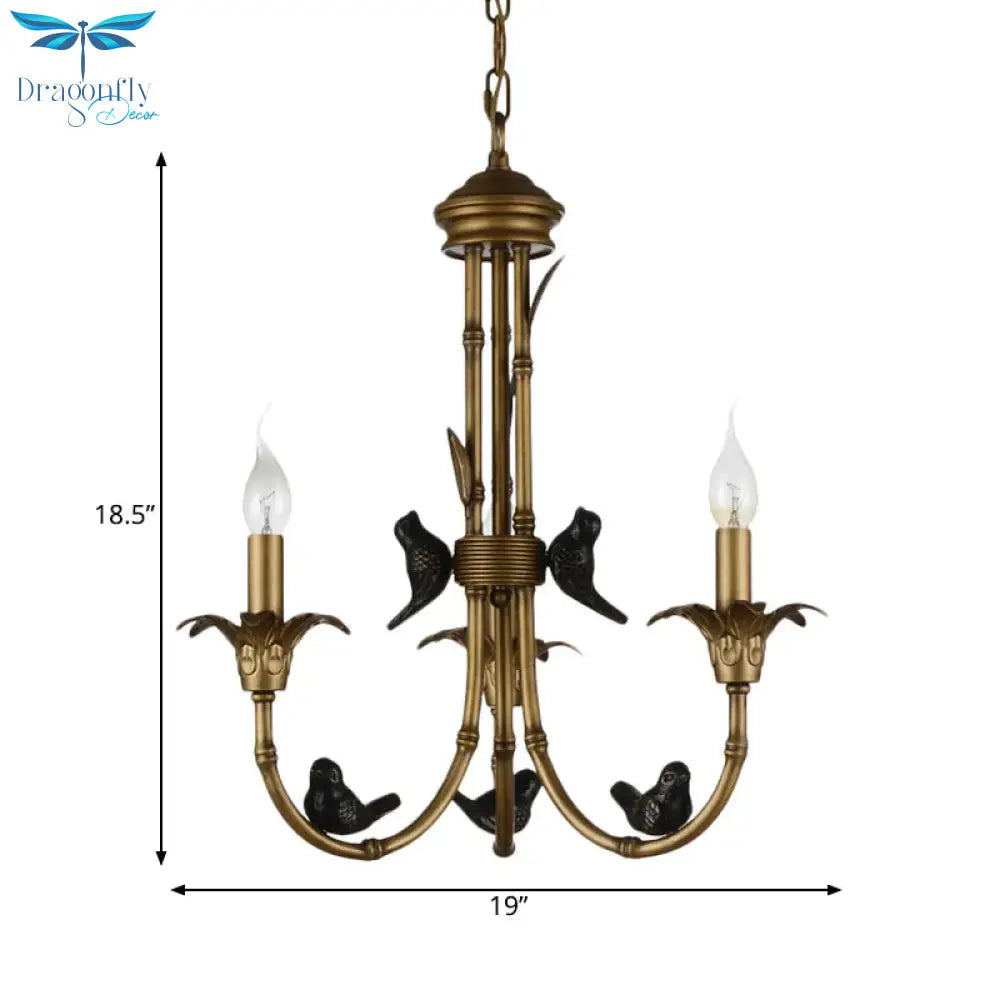 3/6/8 Lights Candelabra Ceiling Chandelier Rustic Brass Metal Pendant Lighting For Living Room