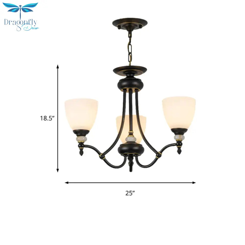 3/6/8 Lights Chandelier Light Sputnik White Glass Classic Dining Room Ceiling Lamp With Cup Shaped