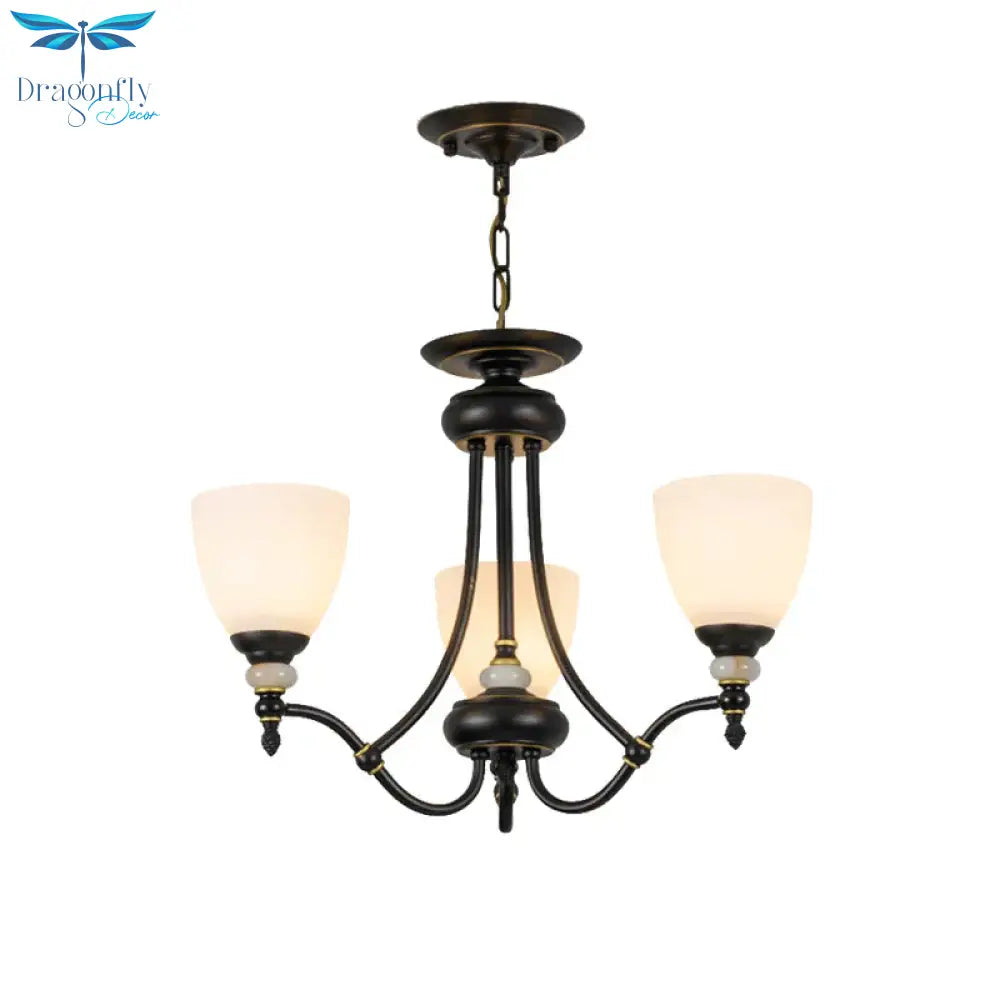 3/6/8 Lights Chandelier Light Sputnik White Glass Classic Dining Room Ceiling Lamp With Cup Shaped