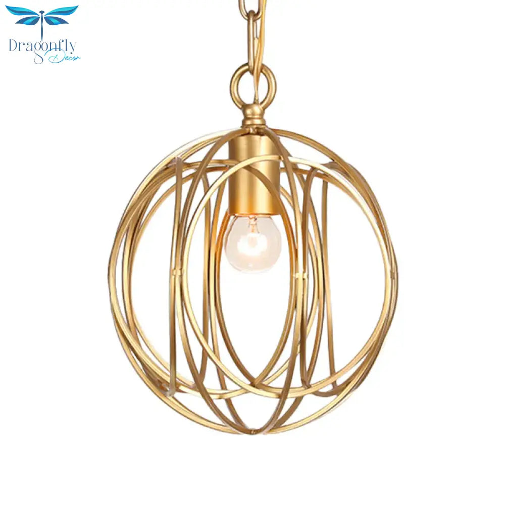 3 Lights Metal Hanging Chandelier Traditional Gold Candelabra Living Room Pendant Light Fixture