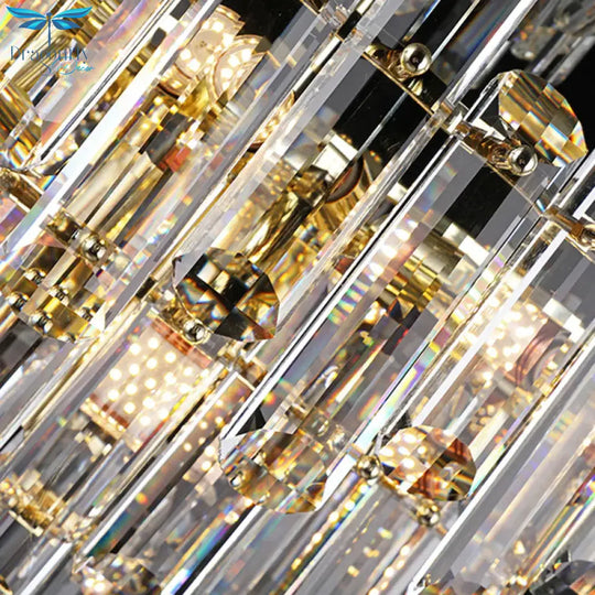 3 Tiers Beveled Crystal Chandelier Light Fixture Contemporary 8/12 Lights Clear Pendant Ceiling