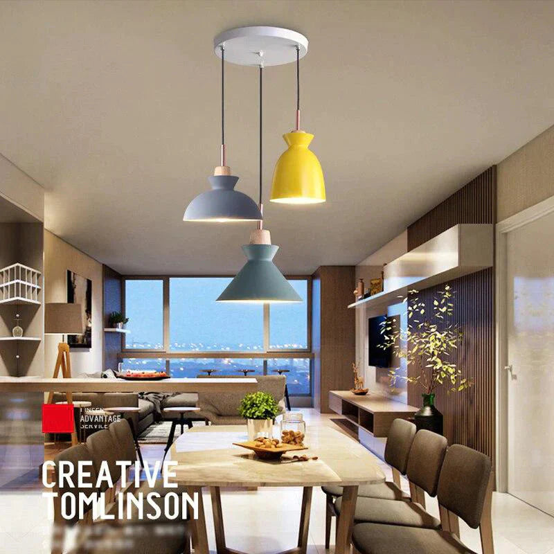 Pendant Lights Nordic Personality Art Creative Macaron Restaurant Living Room Bedroom Office Solid