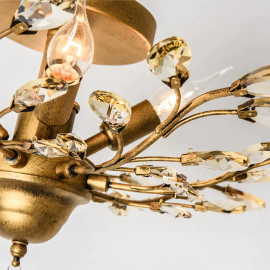Branch Ceiling Personality Retro American Crystal Lamp