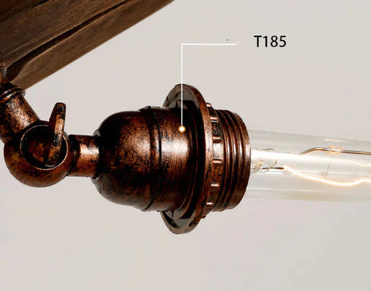 Vintage Creative Candlestick Chandelier Loft Industrial Style Restaurant Cafe Bar Wooden Strip