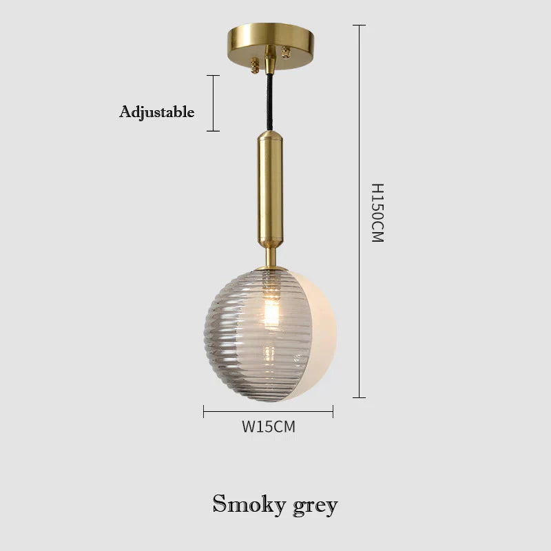 Restaurant Hanging Bulbs Bubble Ball Bronze Chandeliers Smoky Grey Pendant