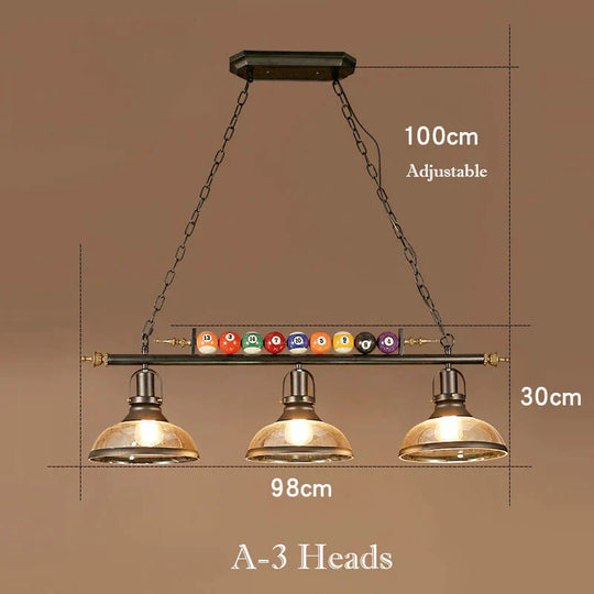 American Retro Chandelier Decoration Creative Personality Nostalgic Lamps A - 3 Heads Pendant