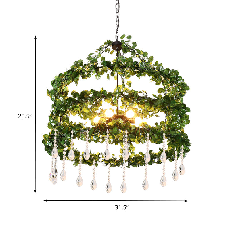 Viola - Industrial Metal Ring Chandelier Green 6 Heads 23.5/31.5/39 W