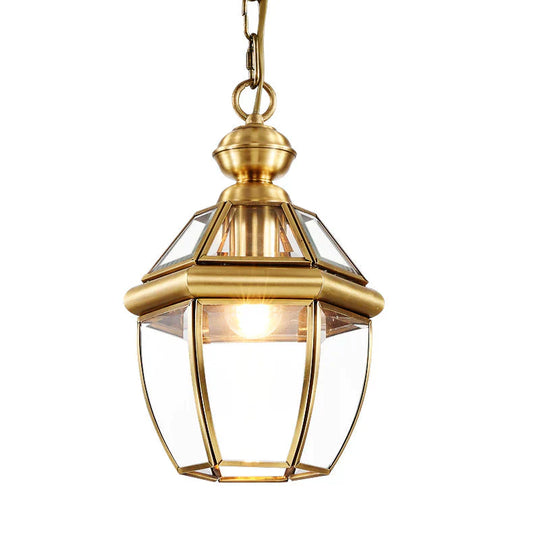 Copper Lamp European Restaurant Bar Chandelier Small Corridor Porch Balcony Pendant