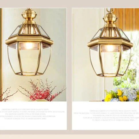 Copper Lamp European Restaurant Bar Chandelier Small Corridor Porch Balcony Pendant
