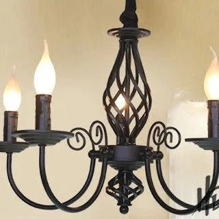 Iron Candle Living Room Lamp Simple Personality Retro Warm Study Restaurant Led Pendant
