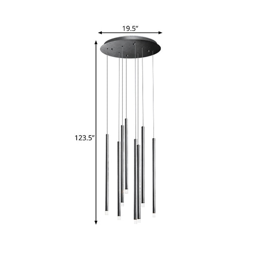 Skat - Slim Tube Pendant Light: Modernist Acrylic Led Multi Ceiling Lamp
