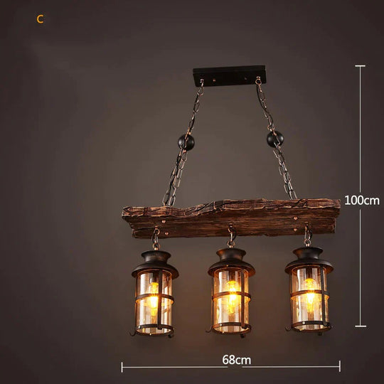 Industrial Wind Chandeliers American Country Restaurant Chandelier Creative Lights C Pendant