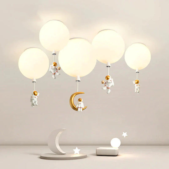 Creative Astronaut Children’s Room Lamp Bedroom Ceiling