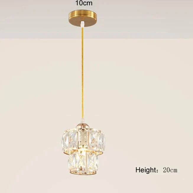Nordic Led Pendant Lights Crystal Gold Hanging Lamp For Dining Table Bar Kitchen Living Room