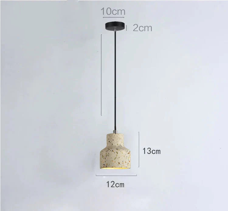 Semi - Transparent Cement Chandelier Creative Personality Bedside Dining Room Terrazzo Color Led