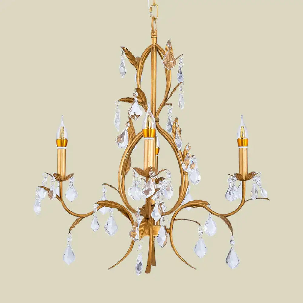 4 Lights Ceiling Pendant Light Contemporary Candlestick Crystal Drip Classic Chandelier Lighting