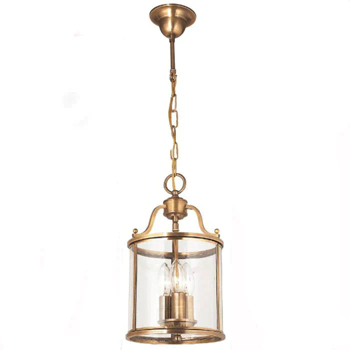American All Copper Chandelier Glass Birdcage Lamp 3 Heads Pendant