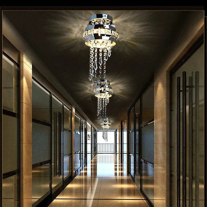 Led Ceiling Light Simple Round Crystal Bar Creative Living Room Bedroom Dining Corridor Aisle