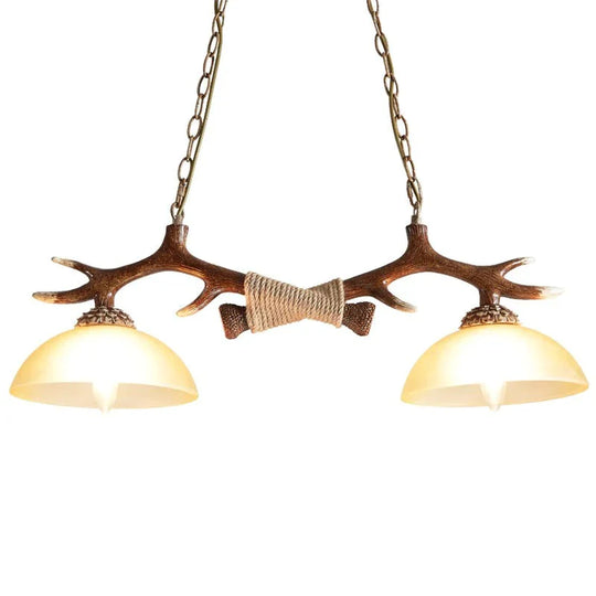 Personalized Antique Creative Glass Antler Chandelier In Living Room And Dining Pendant