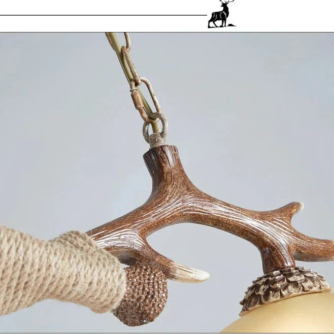 Personalized Antique Creative Glass Antler Chandelier In Living Room And Dining Pendant