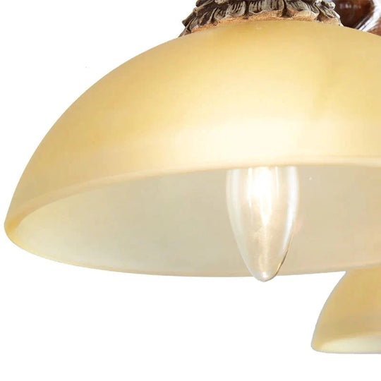 Personalized Antique Creative Glass Antler Chandelier In Living Room And Dining Pendant