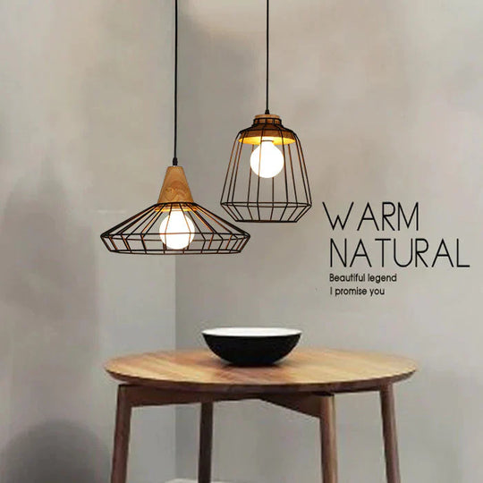 American Country Individual Log Chandelier Nordic Inn B & Restaurant Bedroom Simple Retro Iron Wire